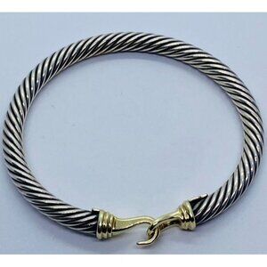 David Yurman Buckle Cable Classic Bracelet in Sterling Silver with 14k Gold